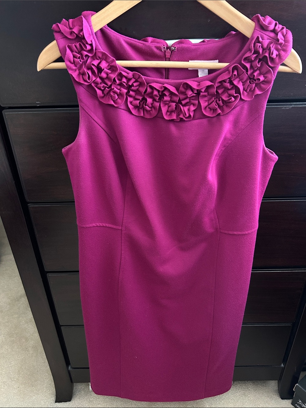 Dress Berry Charter Club Floral Affect Neckline Misses size 10
